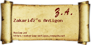 Zakariás Antigon névjegykártya